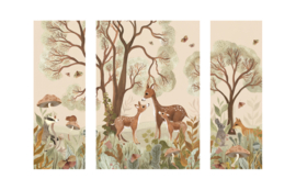 Drieluik Woodland lullaby - 70 + 140 + 70 x 200 cm -  voor Inge