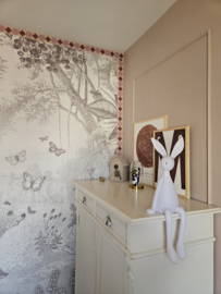 Behangrand Ruit | steenrood, oudroze & zand