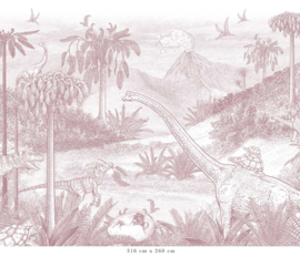 Jurassic World Wallpaper | Antique Pink