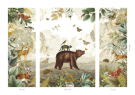 Drieluik - Bosdieren collage
