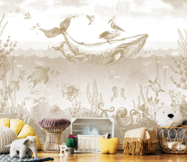 Whale World Wallpaper | Mustard