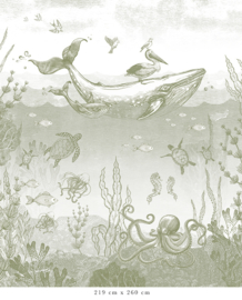 Whale World Wallpaper | Green