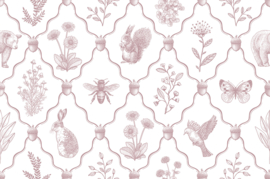 Kleine beer patroonbehang | oudroze