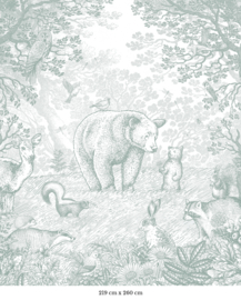 Little Bear Wallpaper | Sea Green