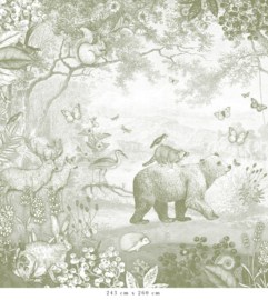 Forest Animals Wallpaper | Green