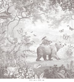 Bosdieren potloodgrijs voor Maurice | 315b x 235h cm