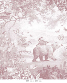 Forest Animals Wallpaper | Antique Pink