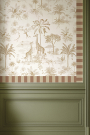 Behangrand Streep | mosterd & bruin