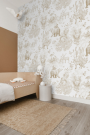 Pattern Forest Animals Wallpaper | Mustard