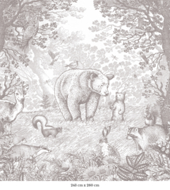 Little Bear Wallpaper | Pencil Grey
