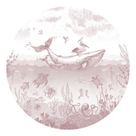 Whale World - Wallpaper Circle - selection of 8 colours