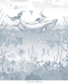 Whale World Wallpaper | Blue