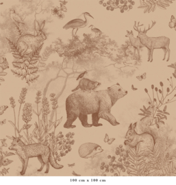 Pattern Forest Animals Wallpaper | Vintage Braun