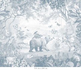 Forest Animals Wallpaper | Blue