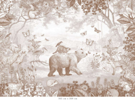 Forest Animals Wallpaper | Brown