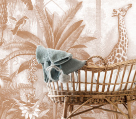 Giraffe & Spider Monkeys Wallpaper | Terra Cotta