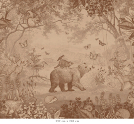 Forest Animals Wallpaper | Vintage Brown