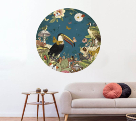 Botanical Planet muursticker | blauw