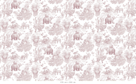 Pattern Forest Animals Wallpaper | Antique Pink