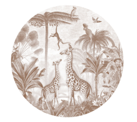 Giraf & slingeraapjes muursticker | keuze uit 8 kleuren
