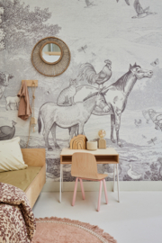 Farm Animals Wallpaper | Pencil Grey