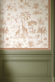 Behangrand Ruit | bruin, terracotta & zand