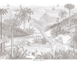 Jurassic world behang | potloodgrijs
