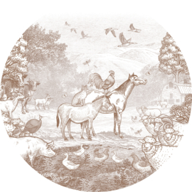 Farm Animals - Wallpaper Circle - selection of 8 colours