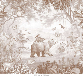 Forest Animals Wallpaper | Brown