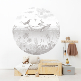 Whale World - Wallpaper Circle - selection of 8 colours