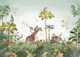 Tweedekansje | Jungle parade behang - 389b x 280h cm
