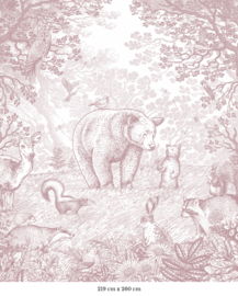 Little Bear Wallpaper | Antique Pink