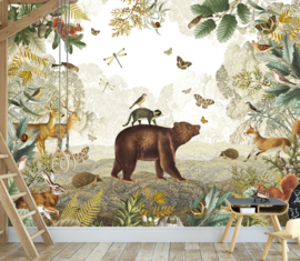 Forest Animals Collage Wallpaper