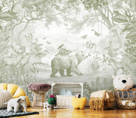 Forest Animals Wallpaper | Green