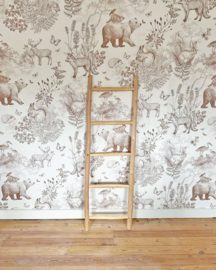 Pattern Forest Animals Wallpaper | Brown