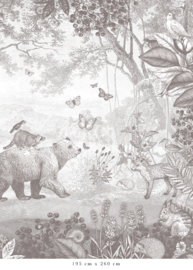 Forest Animals Wallpaper | Pencil Grey