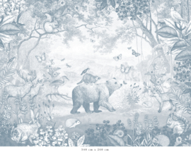 Forest Animals Wallpaper | Blue