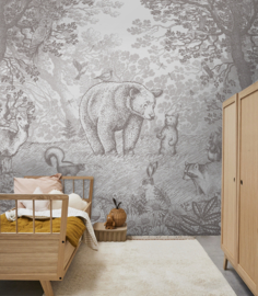Little Bear Wallpaper | Pencil Grey