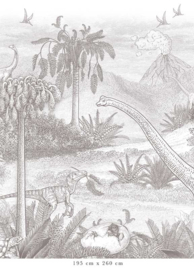 Jurassic World Tapete | Bleistift Grau