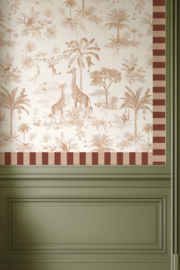 Behangrand Streep | steenrood & zand