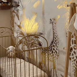 Giraffe & Spider Monkeys Wallpaper | GOLD