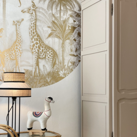 Giraf & slingeraapjes behangcirkel | GOUD
