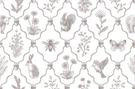 Kleine beer patroonbehang | potloodgrijs