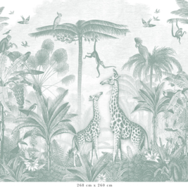 Giraf & slingeraapjes | zeegroen