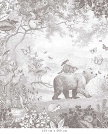 Forest Animals Wallpaper | Pencil Grey