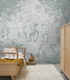 Little Bear Wallpaper | Sea Green