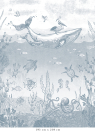 Whale World Wallpaper | Blue