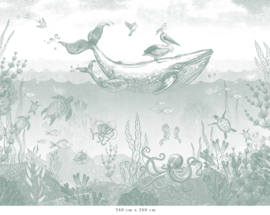 Wal-Welt Tapete | Meergrün