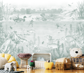 On the Waterfront Wallpaper - Sea Green