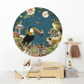 Botanical Planet Tapetenkreis | Blau